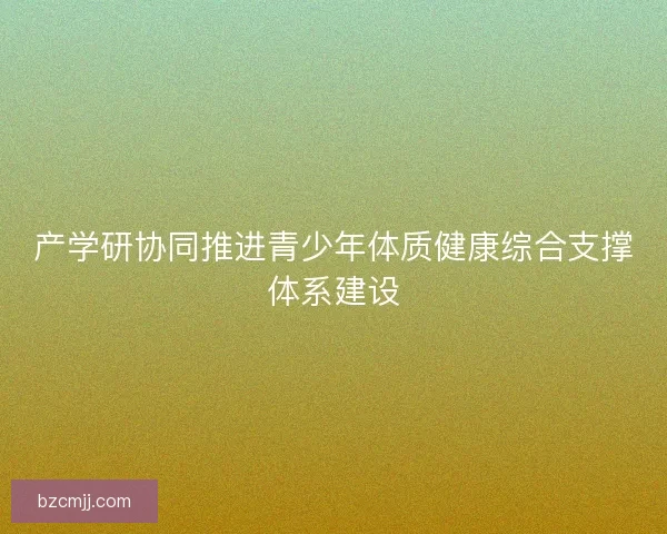 产学研协同推进青少年体质健康综合支撑体系建设 产学研协同推进青少年体质健康综合支撑体系建设